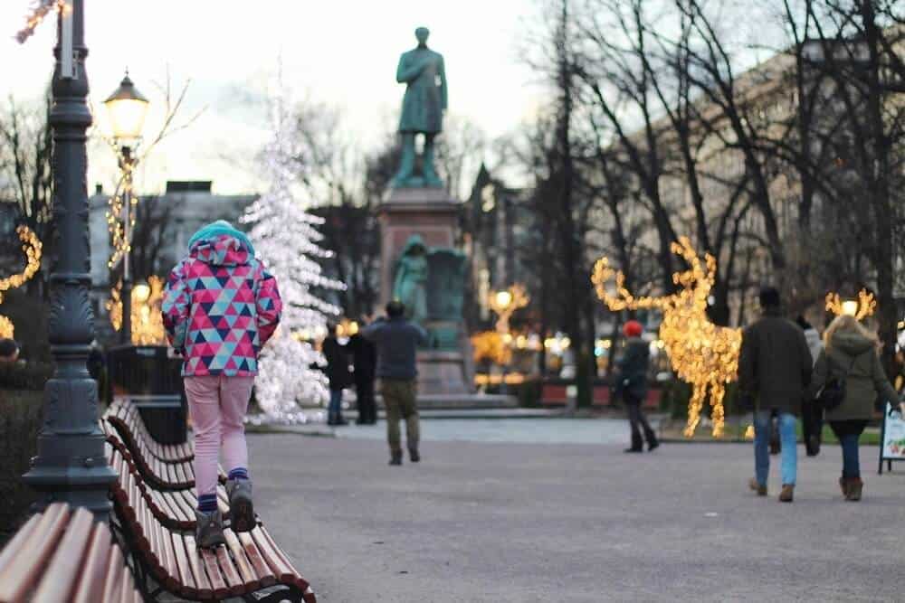 Christmas lights at the Esplanadi Park Helsinki