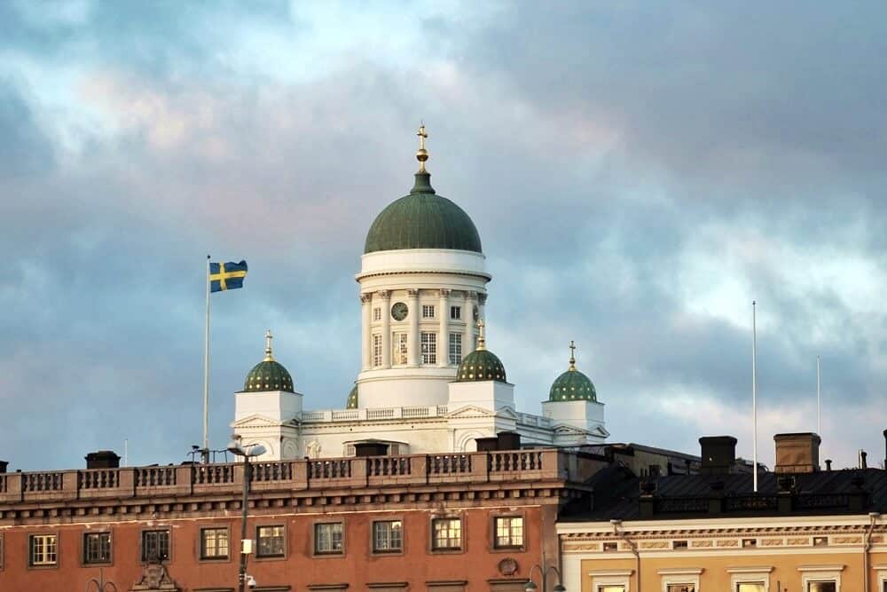 Helsinki white cathedral tower