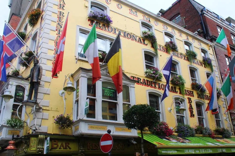 Temple bar district. Locals guide to Dublin things to eat and do in a weekend.