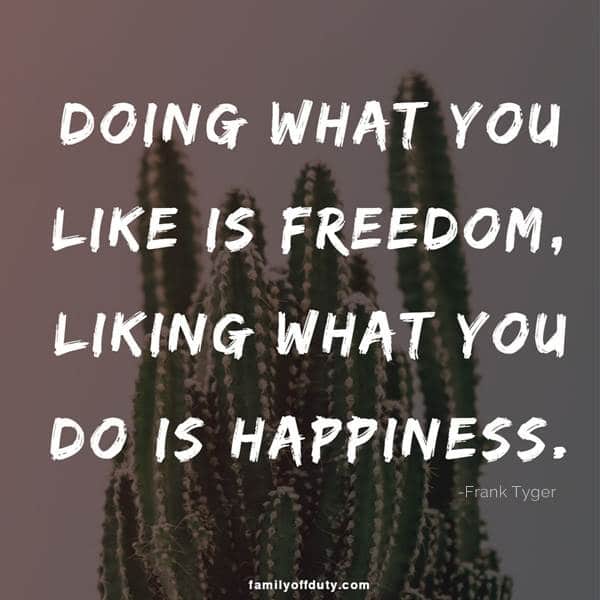 quotes about travelling - doing what you like is freedom. Liking what you do is happiness