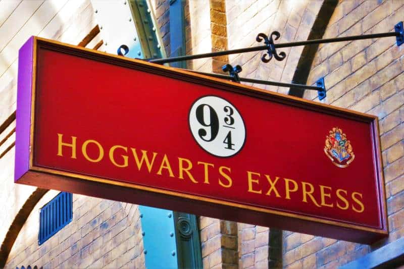 Hogwarts express on Platform 9 ¾