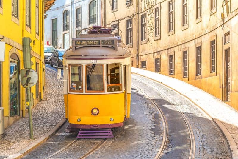 Old tram in Lisbon