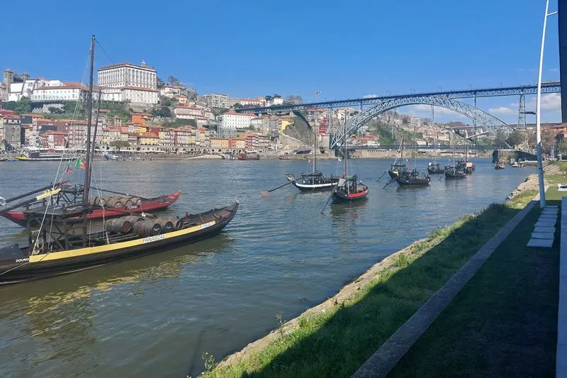Rabelo boats in Porto, on the Gaia side