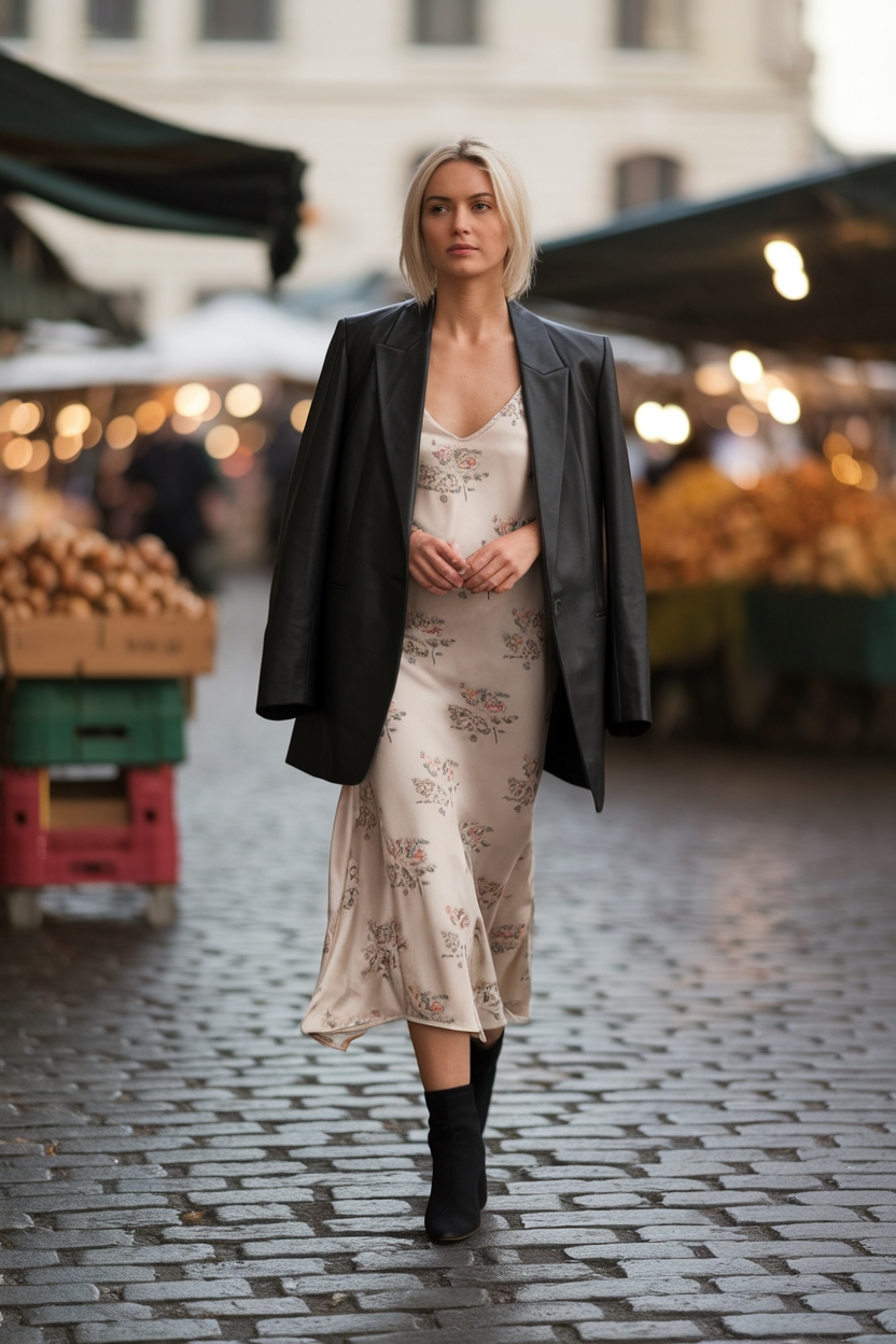 chic slip dress ensemble