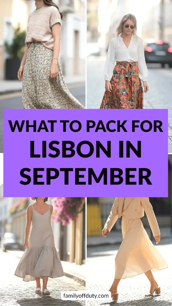 What to Pack for Lisbon in September: Stylish outfits for warm weather travel.