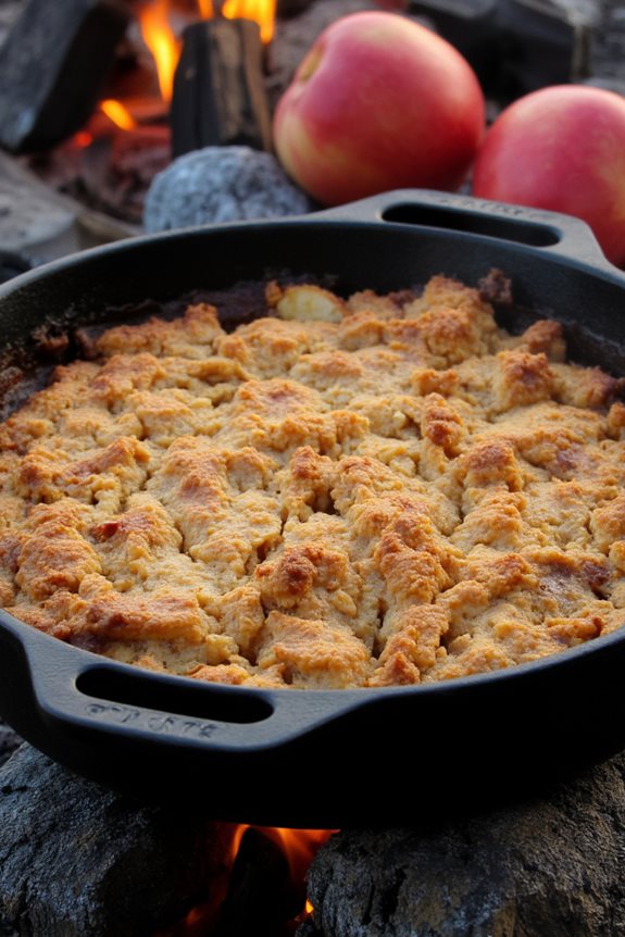 campfire skillet apple crisp