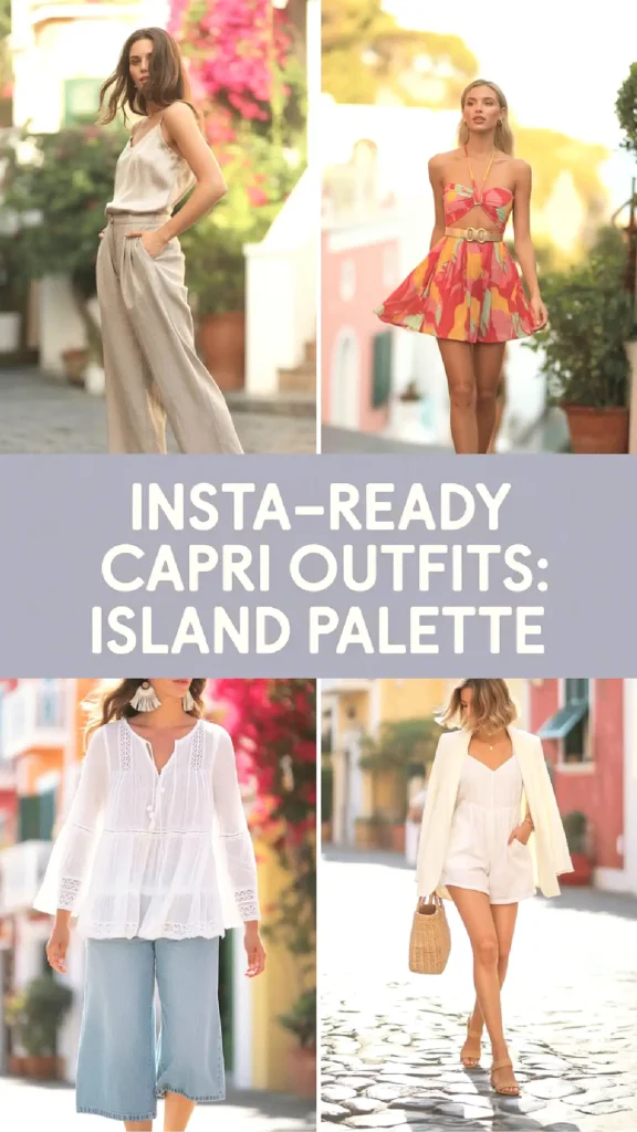 Insta-ready Capri outfits: island palette fashion featuring chic summer styles with vibrant prints and breezy whites.