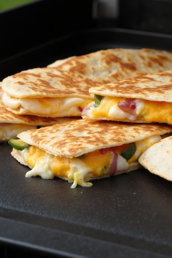 cheesy grilled pepper quesadillas
