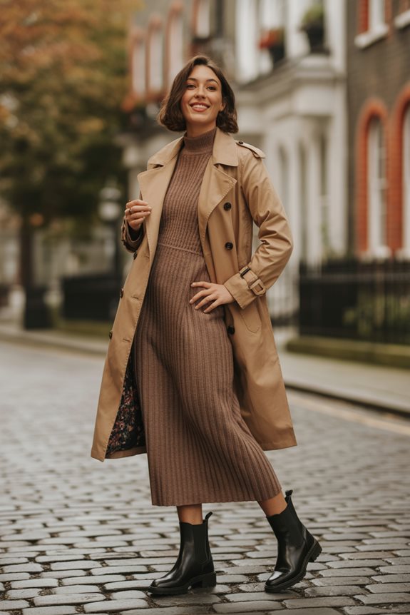 chic rainy day outfit