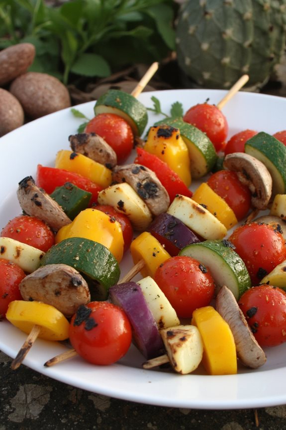 colorful grilled veggie kabobs