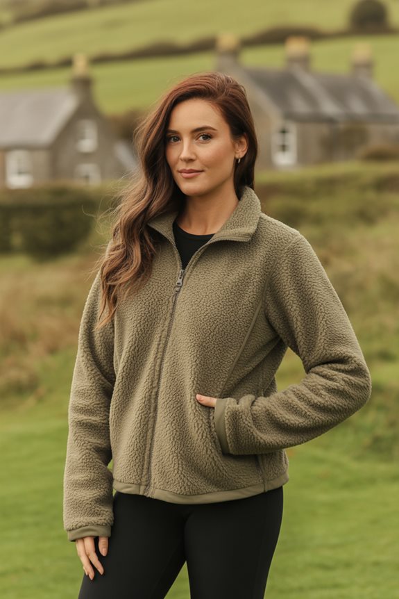 cozy fleece jacket outfit