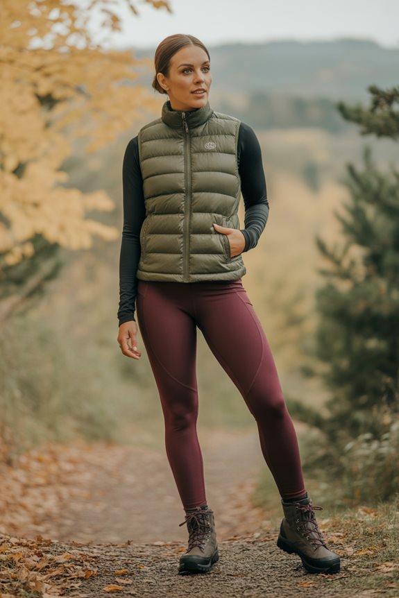 cozy hiking outfit combination