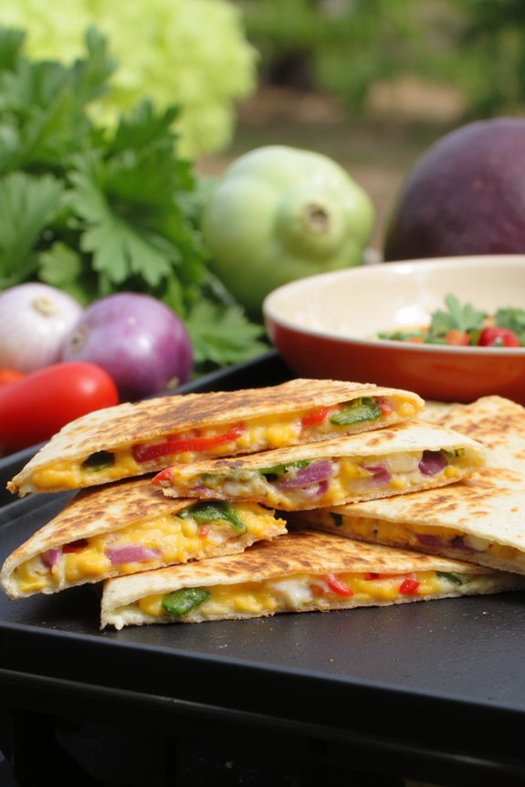 crispy cheesy pepper quesadillas