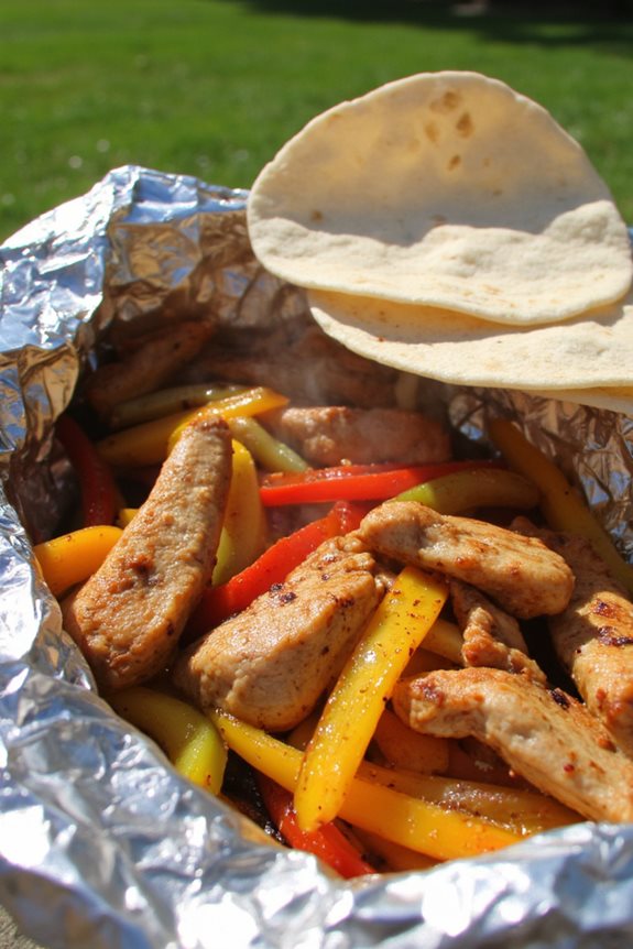 foil packet chicken fajitas