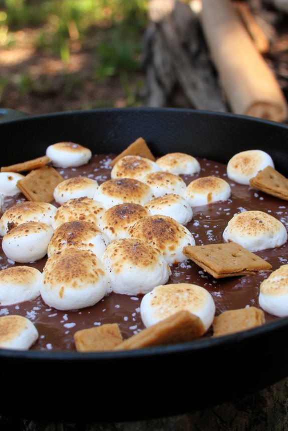 blackstone griddle recipes for camping, gooey chocolatey campfire dessert