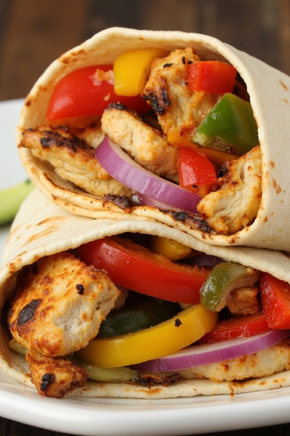 grilled chicken fajita wraps