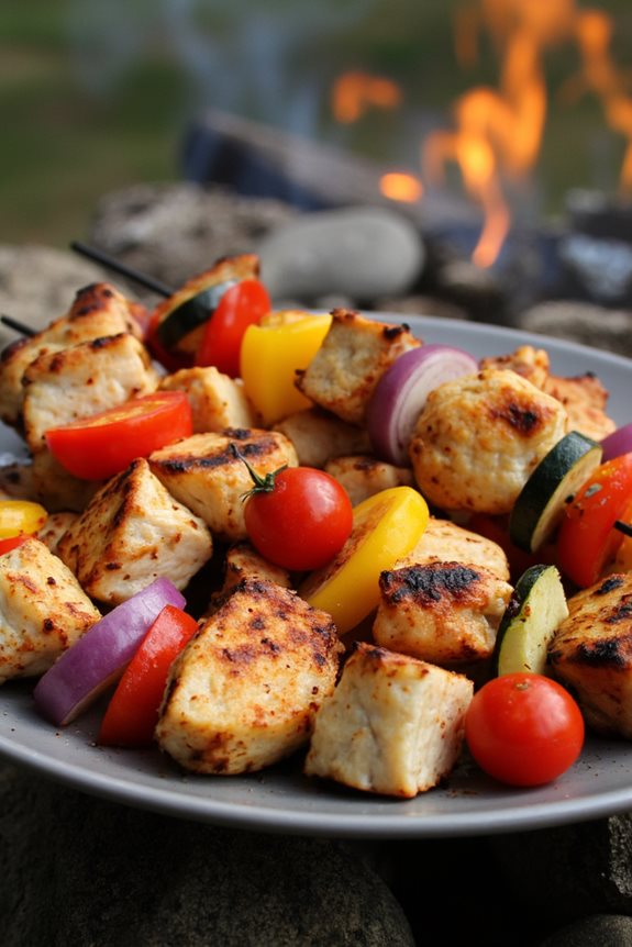 grilled chicken vegetable skewers