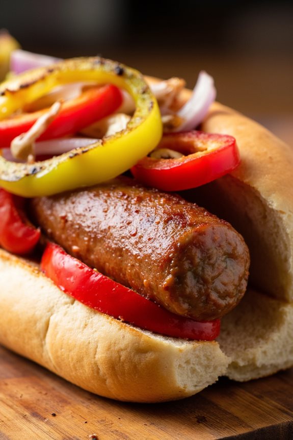 grilled sausage pepper sandwiches