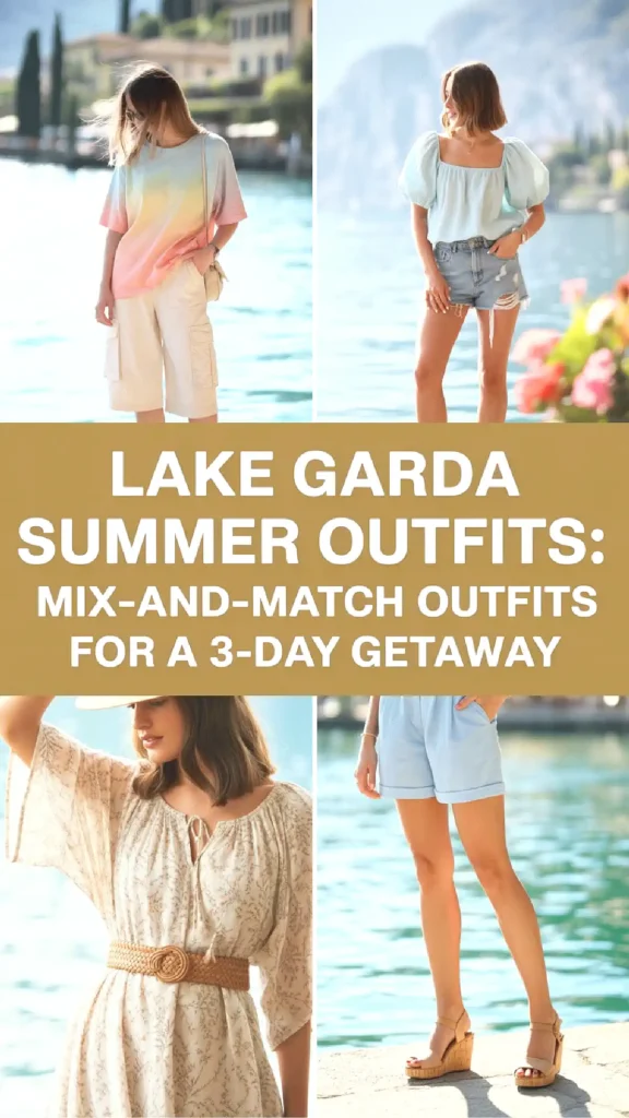 Lake Garda summer outfits inspiration: stylish mix-and-match looks for a 3-day getaway by the water.