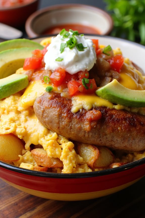 loaded breakfast burrito bowls