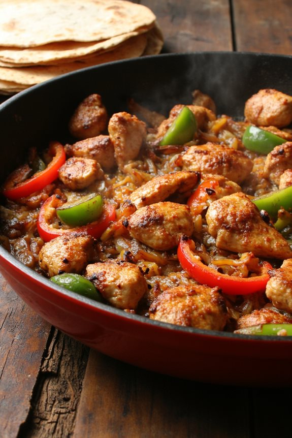 sizzling chicken fajita skillet