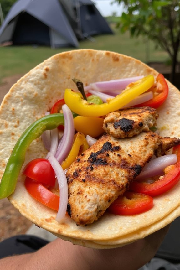 sizzling grilled chicken wraps