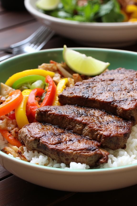 sizzling steak fajita bowls