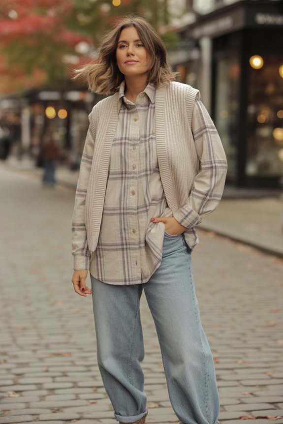 casual layered travel outfit