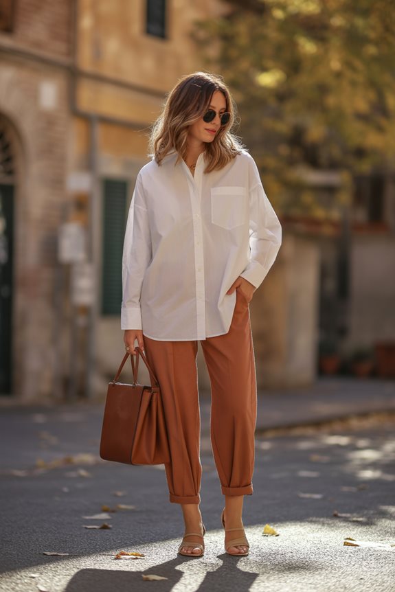 chic oversized blouse outfit