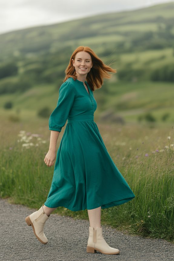 mild green layered outfits