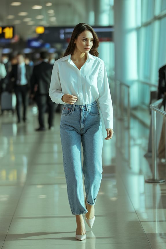 chic airport fashion ensemble