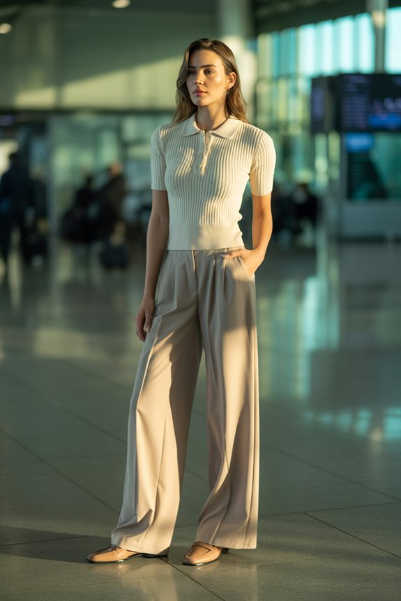 chic airport travel outfit