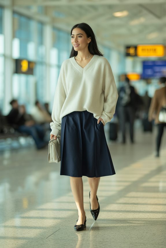 chic airport travel outfit