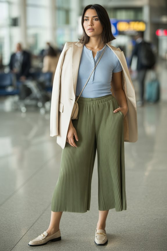 chic casual travel outfit