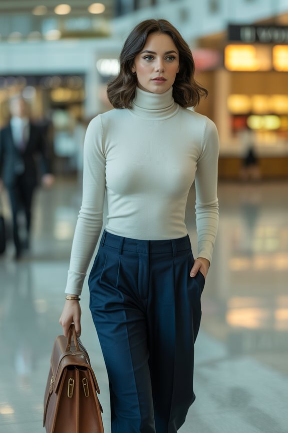 chic merino turtleneck outfit