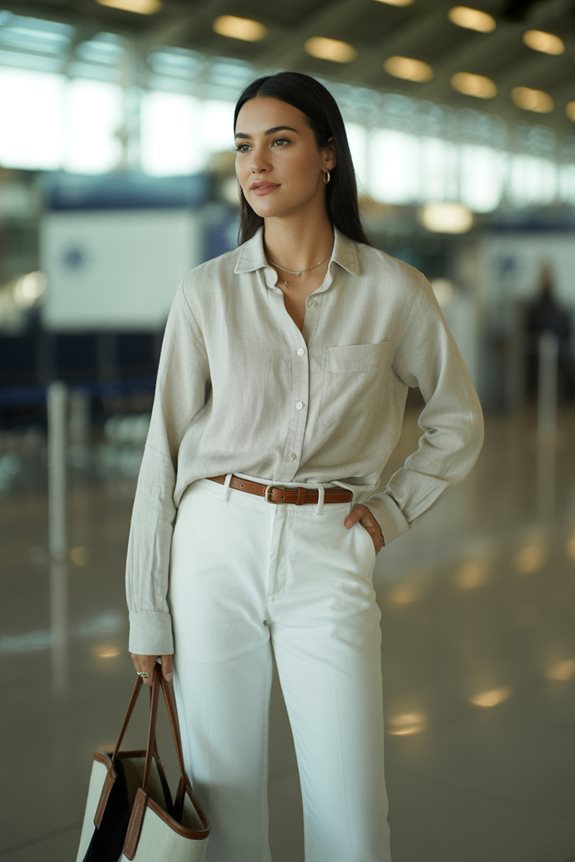 linen pants belt polished