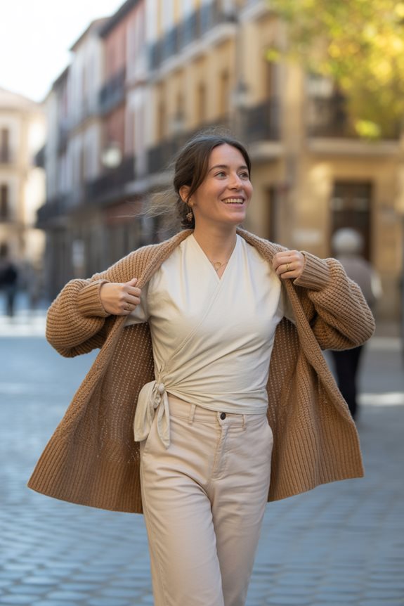 casual layered outfit ensemble