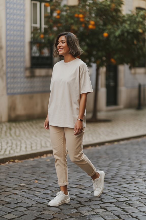 casual oversized tee outfit