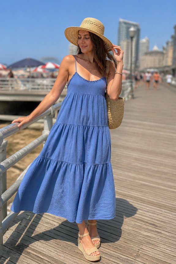 blue cotton summer outfit