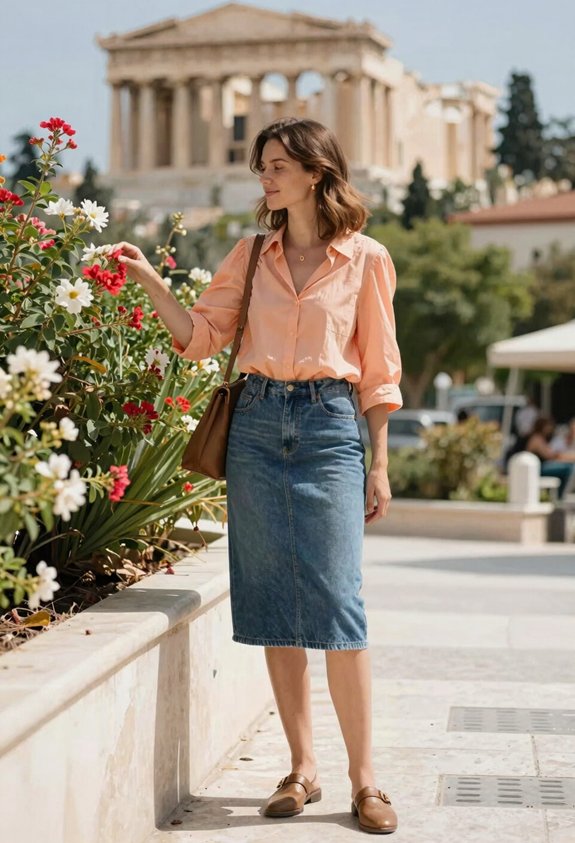 breathable blouse versatile skirt