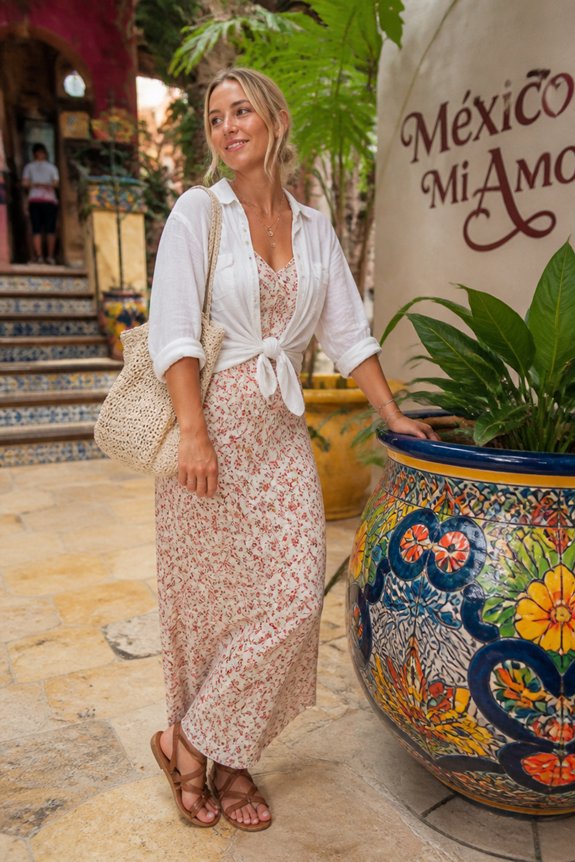 breezy floral summer outfit
