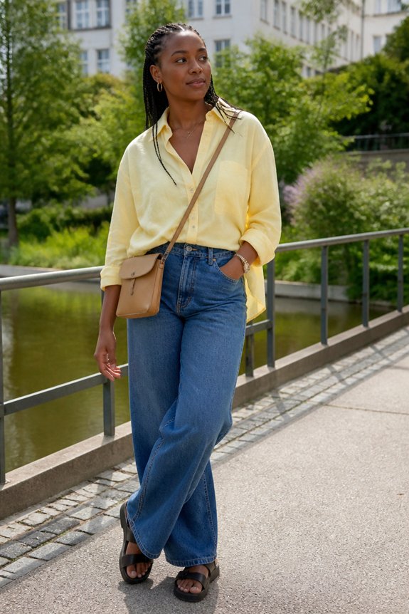 casual bright summer outfit