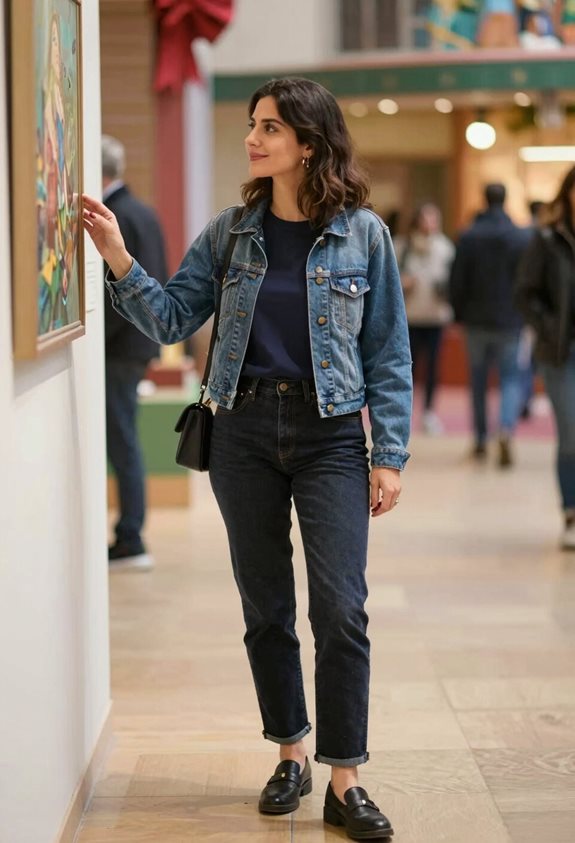 casual chic denim ensemble