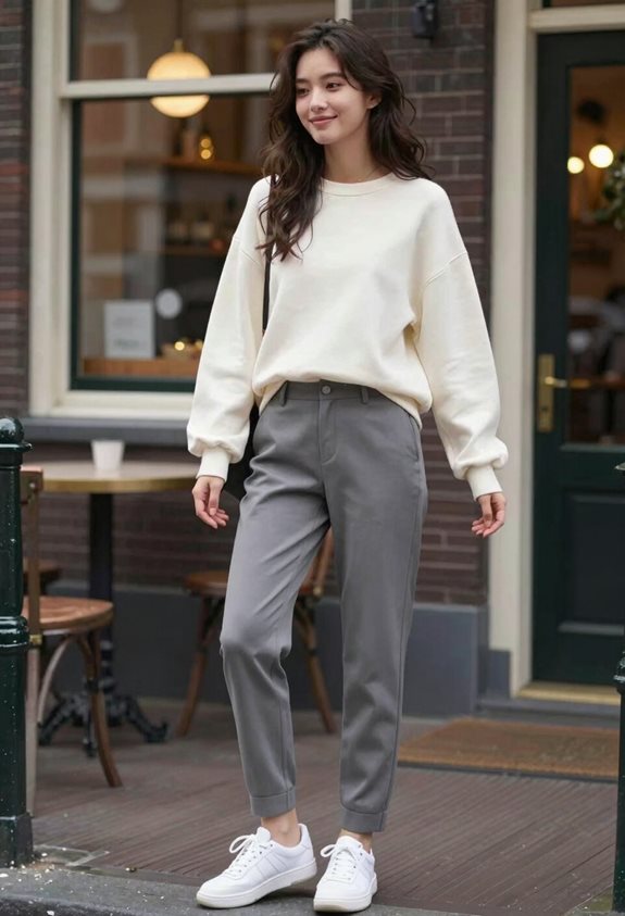 casual chic layering ensemble
