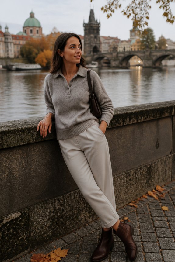 casual chic neutral ensemble