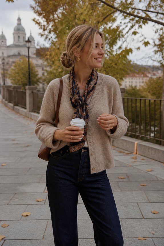 casual cozy layered look