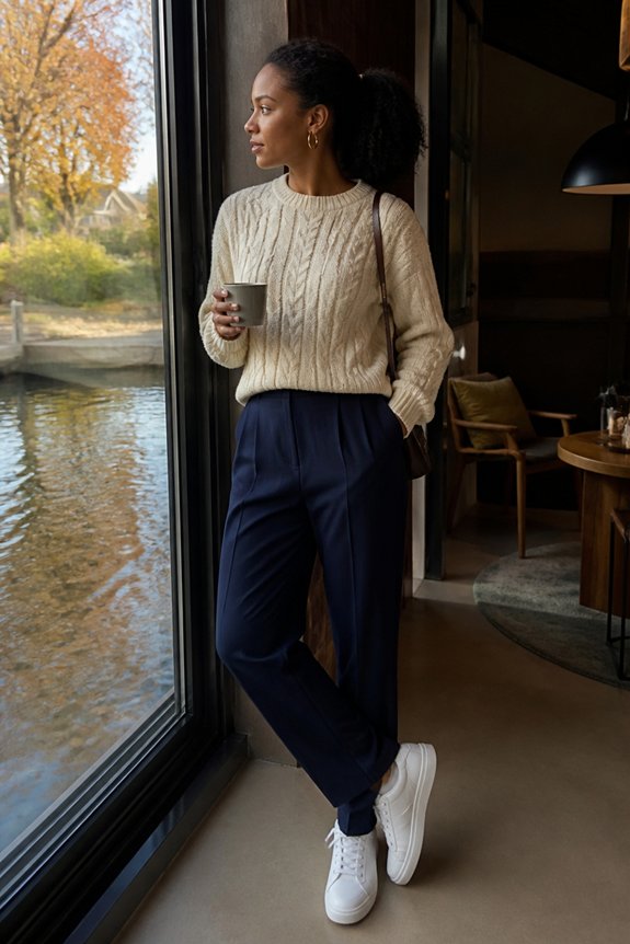 casual cozy office look