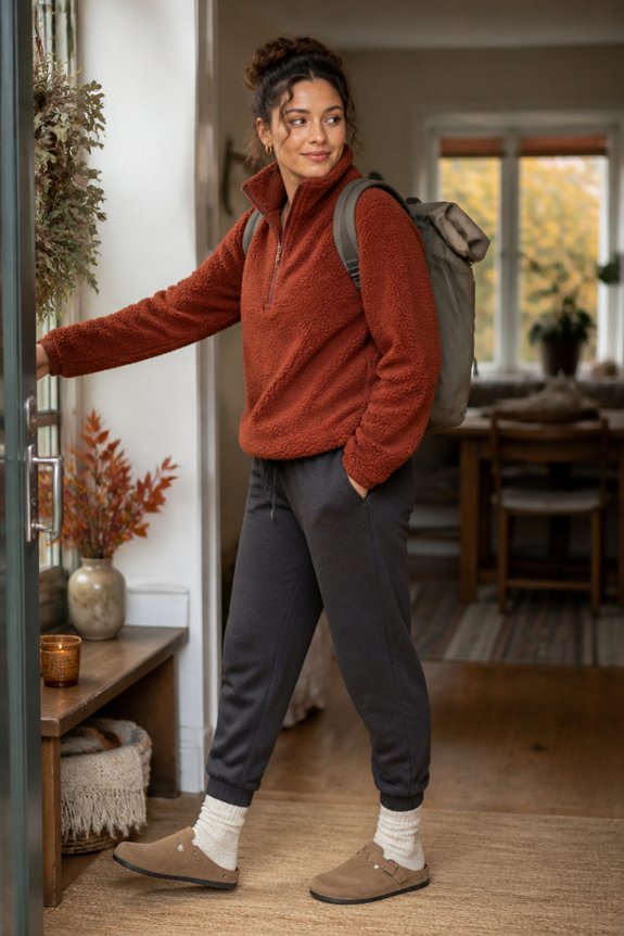 casual cozy outdoor outfit