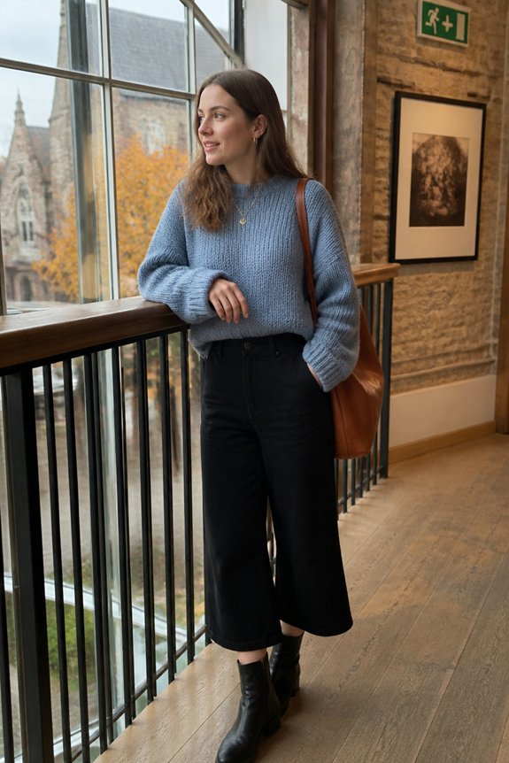 casual dusty blue outfit