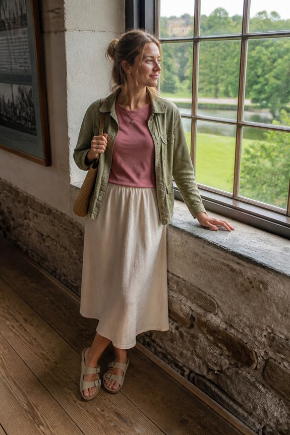 casual dusty rose outfit